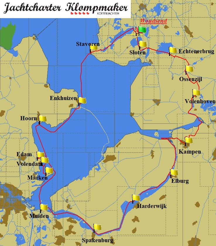 Vaarroute IJsselmeer, Randmeren en Overijssel